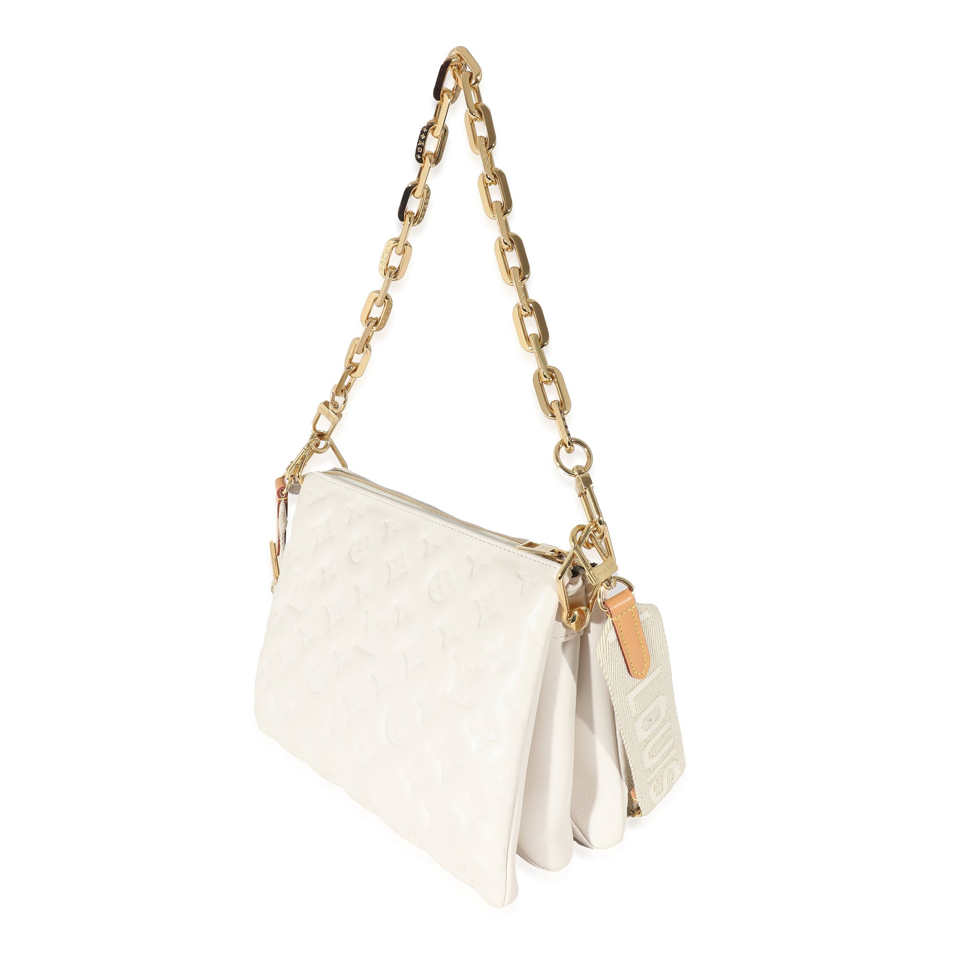 Louis Vuitton Puffy Coussin PM Monogram Lambskin Cream Handbag Coussin Pm