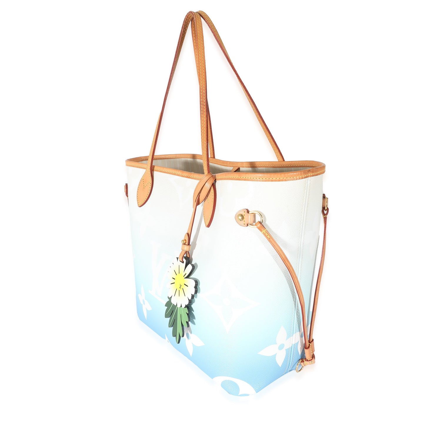 Louis Vuitton Giant By Pool Neverfull MM Monogram Canvas White Blue Tote Bag