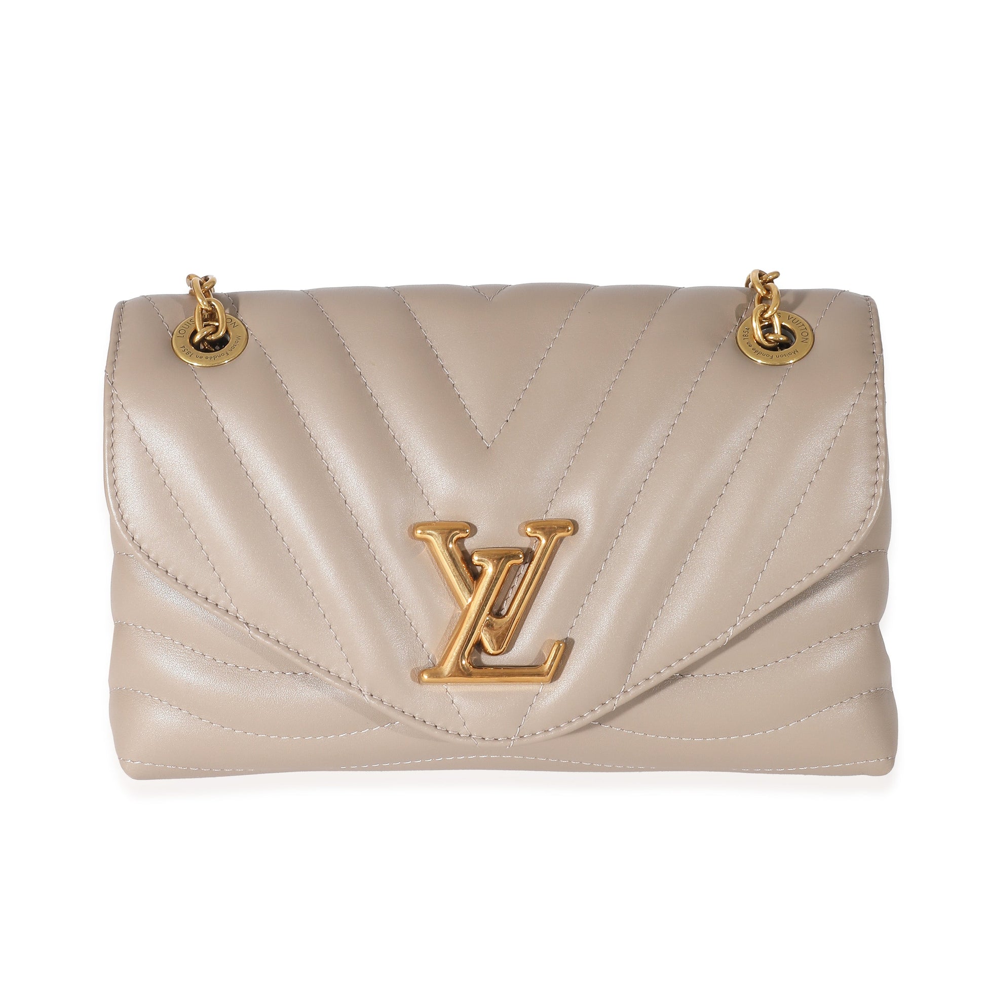 Louis Vuitton Taupe New Wave MM Leather Calf Chain Handbag Chain Mm