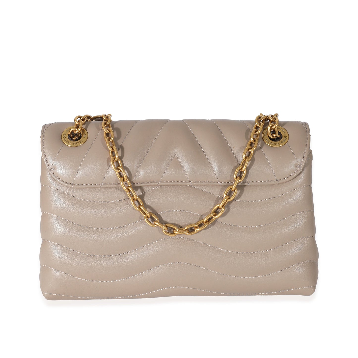 Louis Vuitton Taupe New Wave MM Leather Calf Chain Handbag Chain Mm