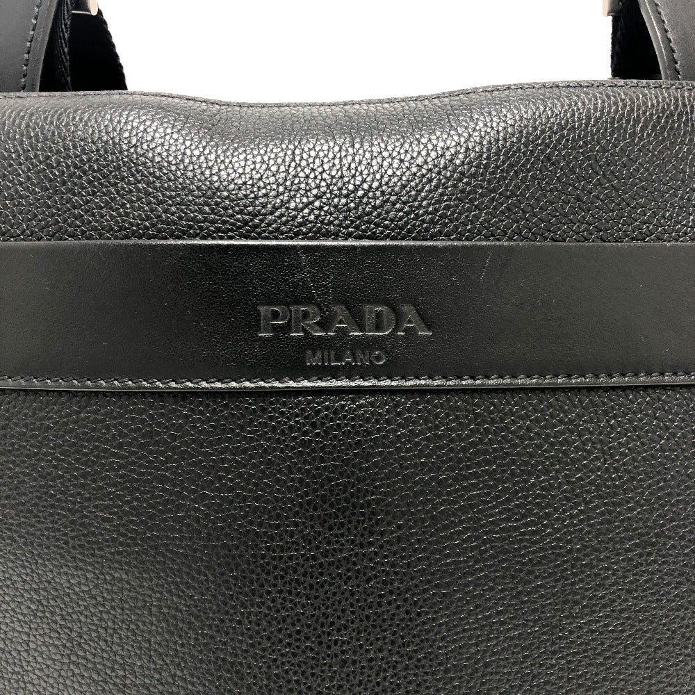 Shoulder Bag Triangular Plate Mens Leather Black