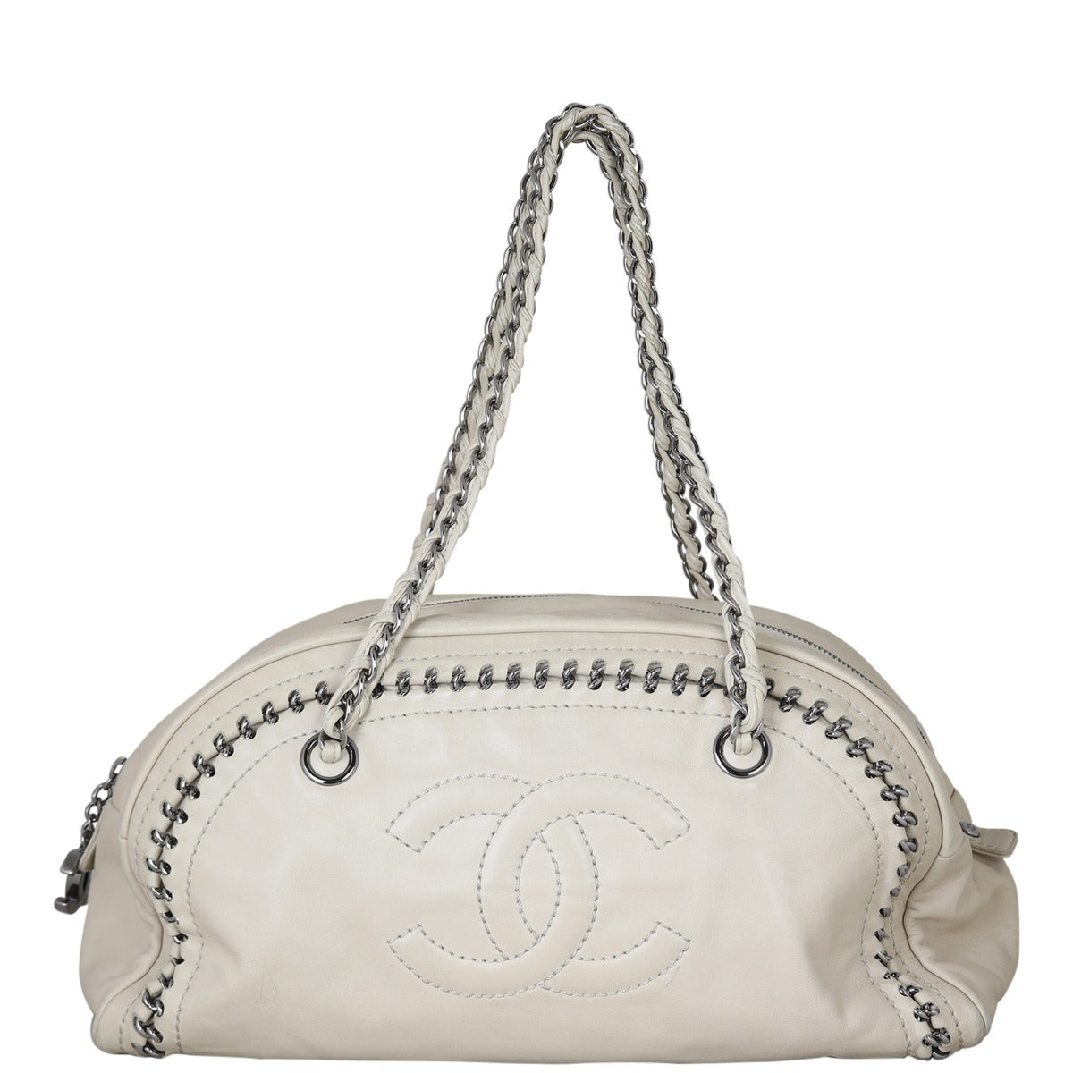 Chanel Luxe Ligne Bowler Handbag Cream