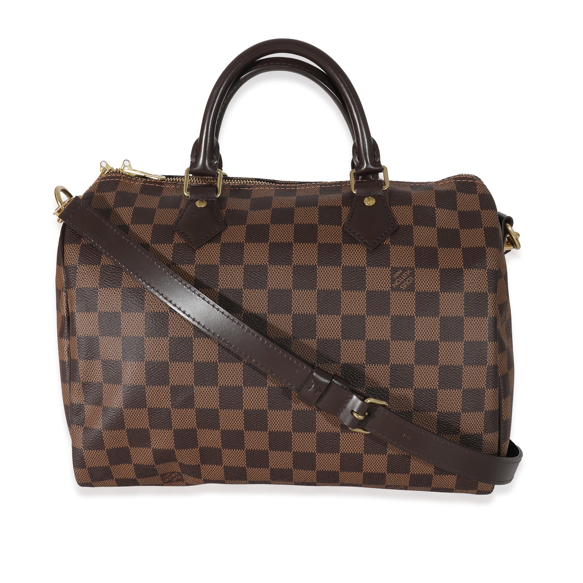 Louis Vuitton Damier Ebene Speedy Bandouliere 30 Canvas Handbag 5