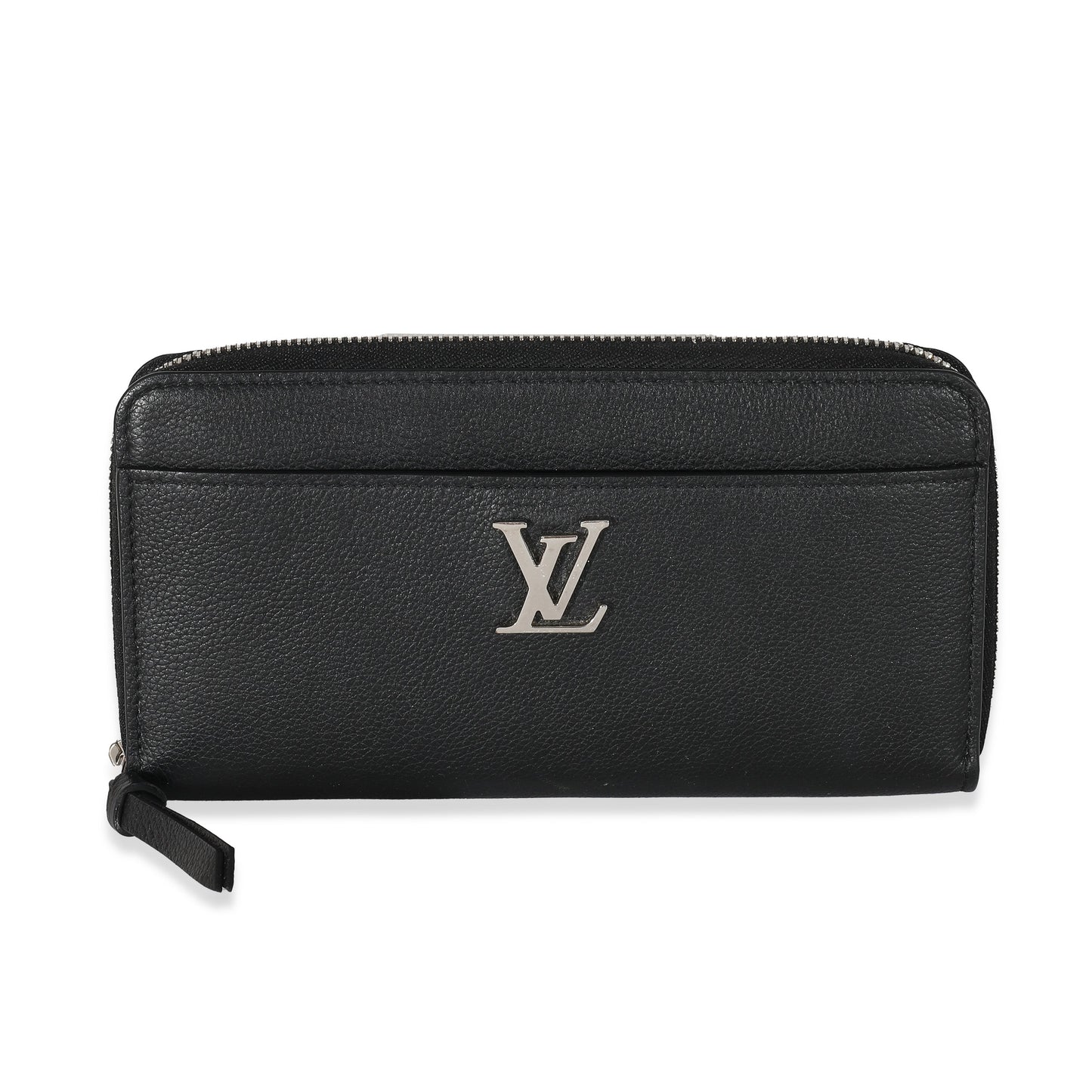 Louis Vuitton Supple Lockme Zippy Leather Calf Black Wallet Case