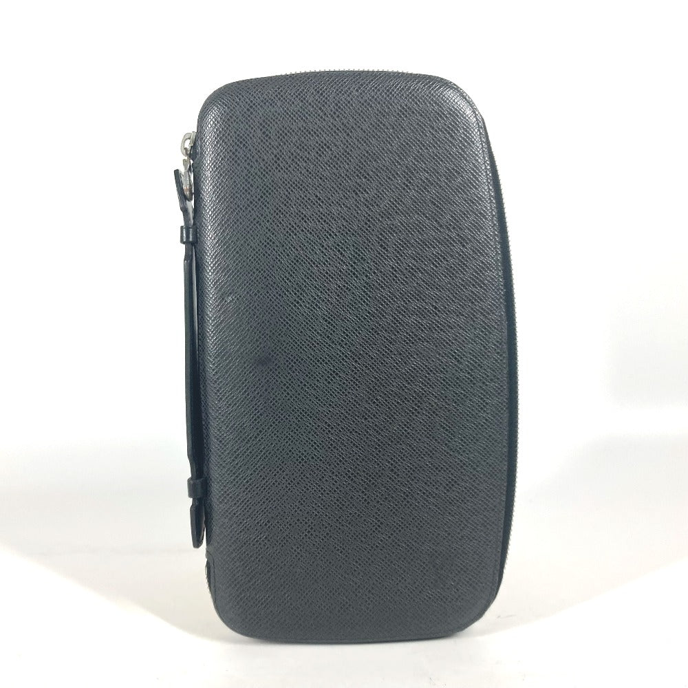 Louis Vuitton Long Purse M30652 Taiga Leather Black Wallet Case