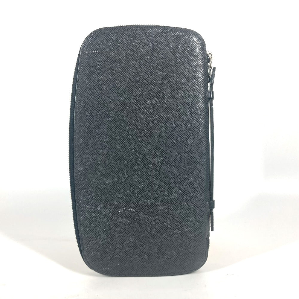 Louis Vuitton Long Purse M30652 Taiga Leather Black Wallet Case