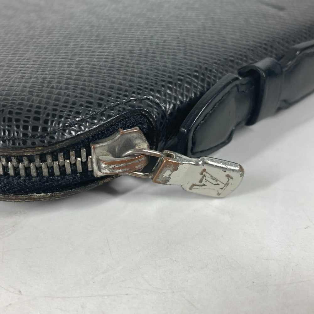 Louis Vuitton Long Purse M30652 Taiga Leather Black Wallet Case