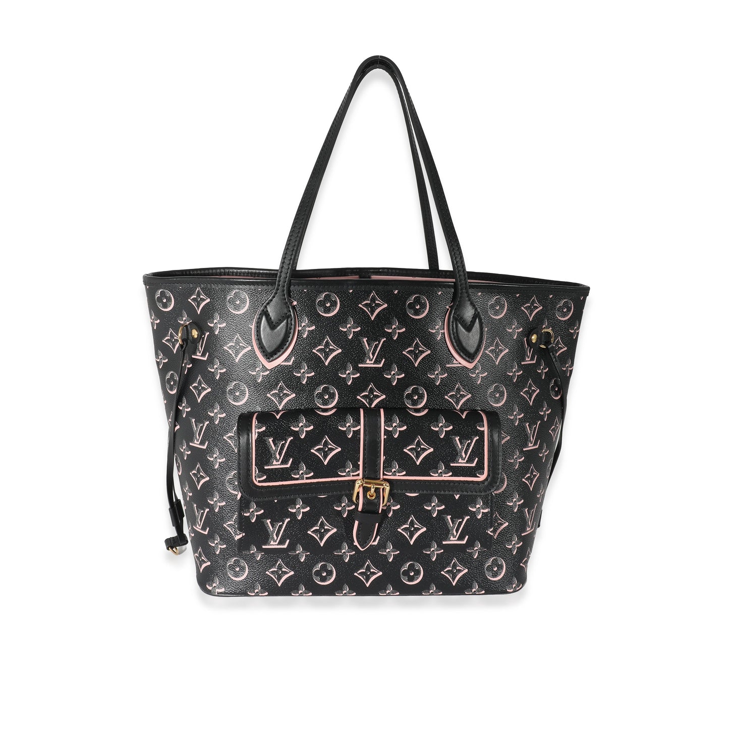 Louis Vuitton Fall You Neverfull MM Monogram Canvas Black Pink Tote Bag 3