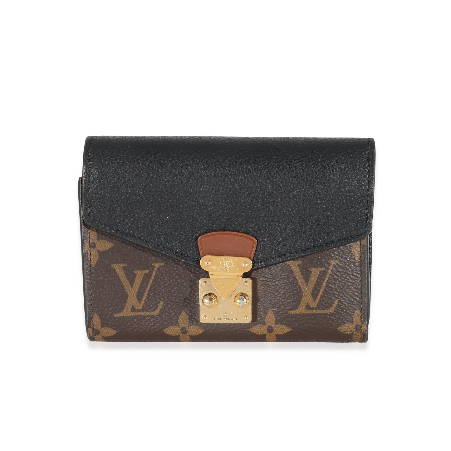 Louis Vuitton Pallas Compact NM Monogram Black Wallet Case