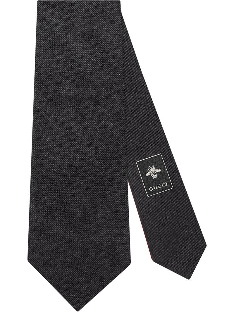 Gucci - Tiger underknot silk tie - men - Silk - One Size - Black