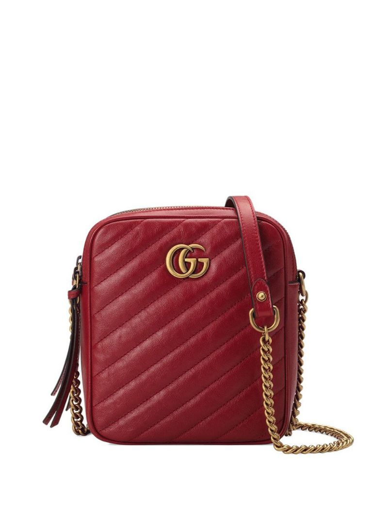 Gucci - GG Marmont mini shoulder bag - women - metal/Leather/Microfibre - One Size - Red