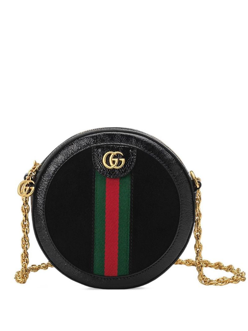 Gucci - Ophidia mini round shoulder bag - women - Nylon/Microfibre/Patent Leather/Suede - One Size - Black