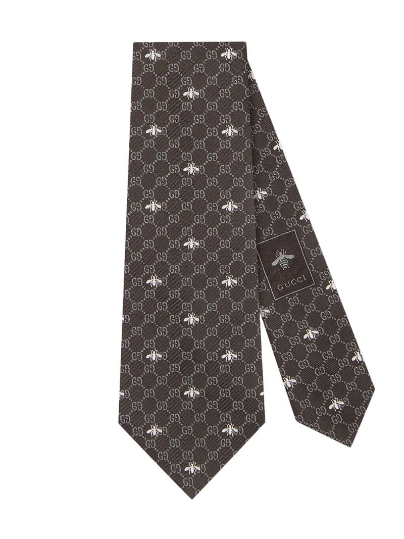 Gucci - GG bees tie - men - Silk - One Size - Brown