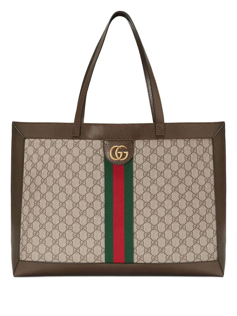 Gucci - Ophidia GG tote - women - Microfibre/Leather/metal - One Size - Brown