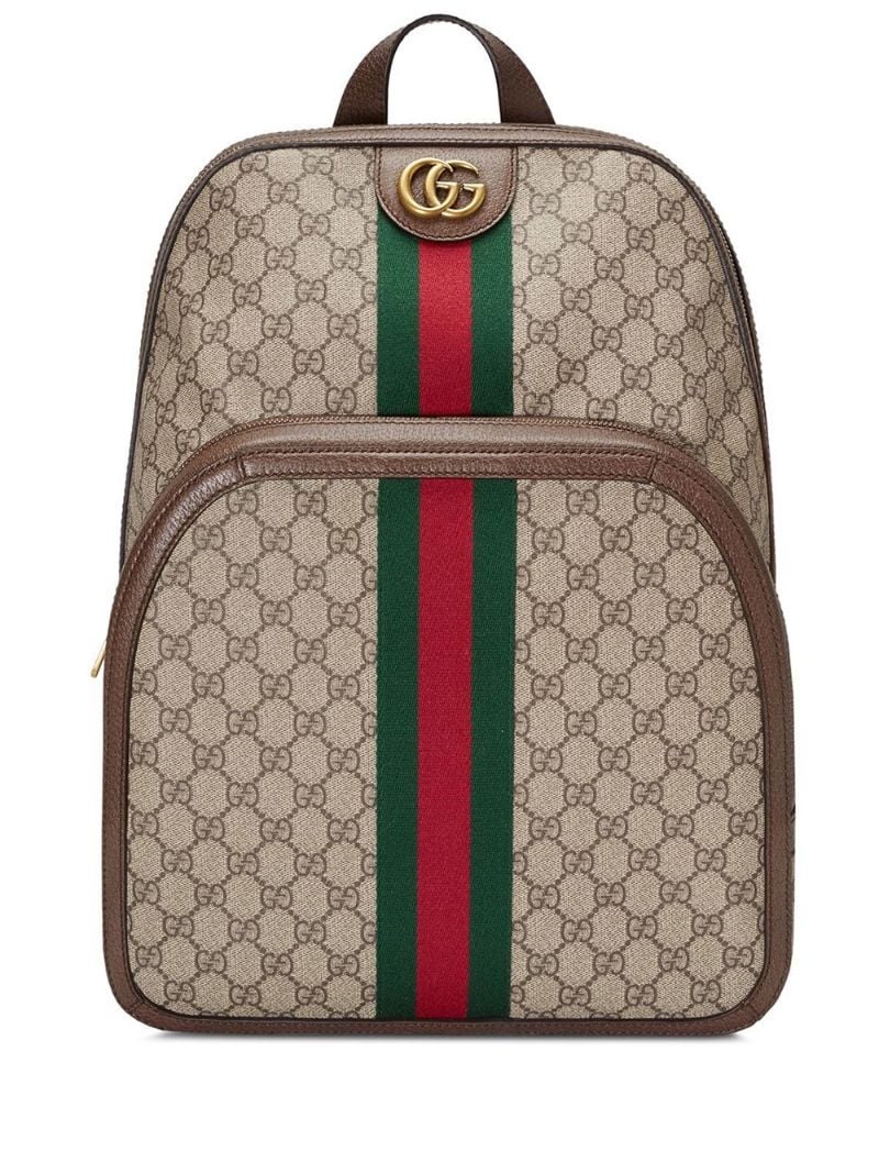 Gucci - Ophidia GG medium backpack - men - Cotton/Canvas/Leather/Linen/Flax - One Size - Brown