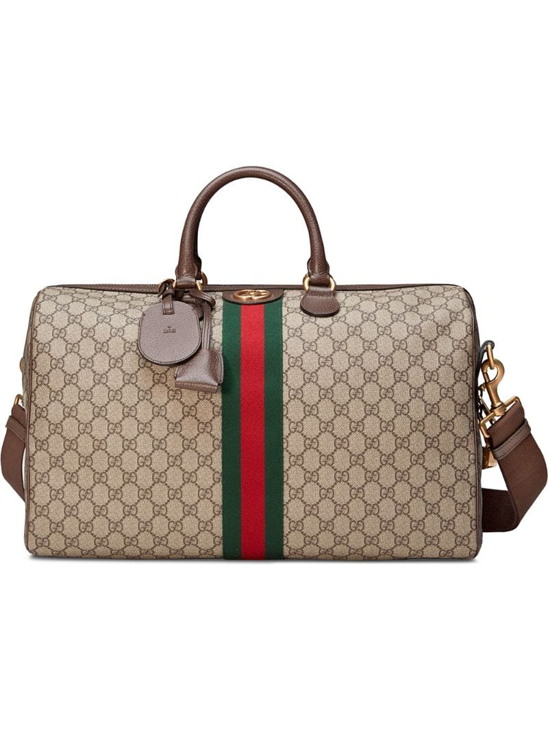 Gucci - Ophidia GG medium carry-on duffle - unisex - Cotton/Leather/Linen/Flax/Canvas - One Size - Brown