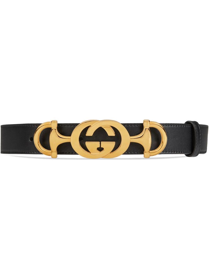 Gucci - Leather belt with Interlocking G Horsebit - women - Leather - 70, 75, 80, 85, 90, 95, 100 - Black