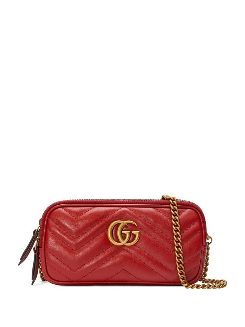 Gucci - GG Marmont mini chain bag - women - Leather/Polyester/Microfibre - One Size - Red