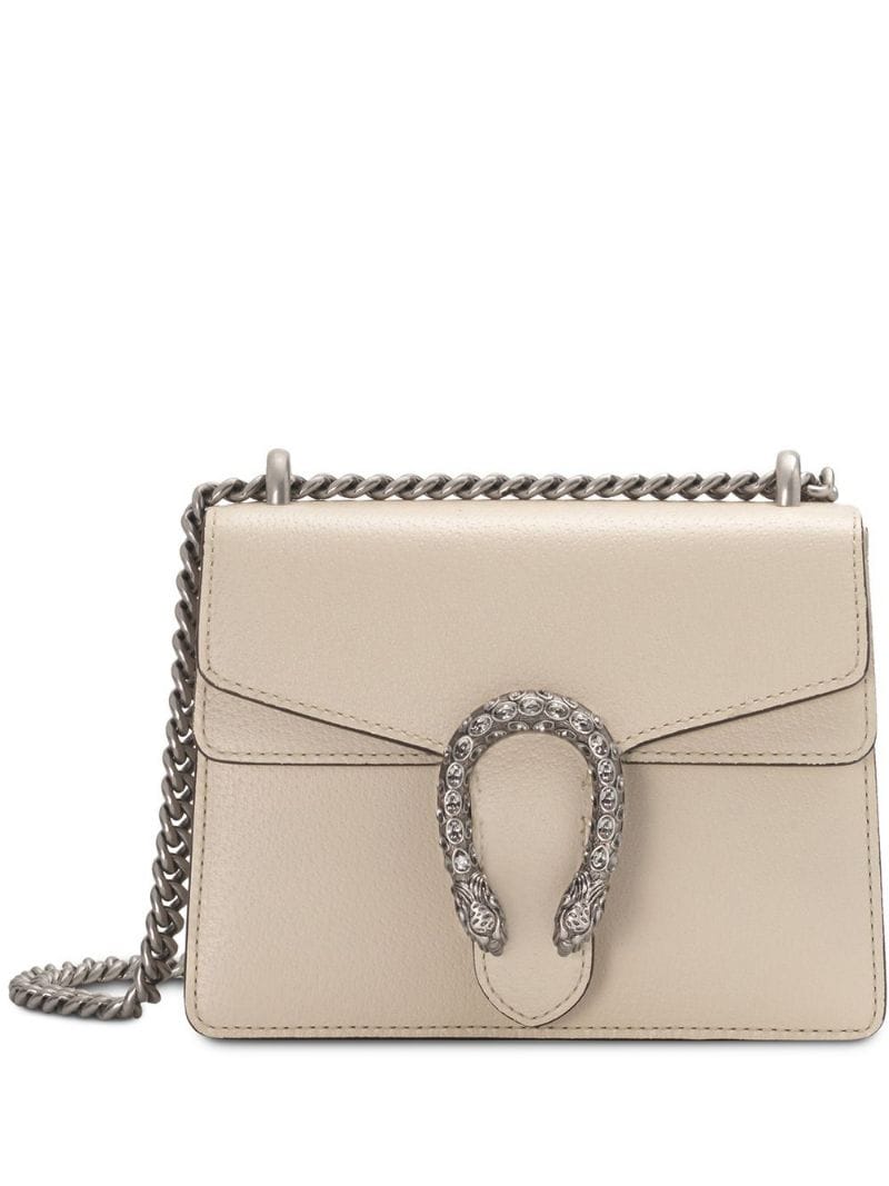 Gucci - Dionysus mini leather bag - women - metal/Crystal/Leather/Cotton - One Size - NEUTRALS