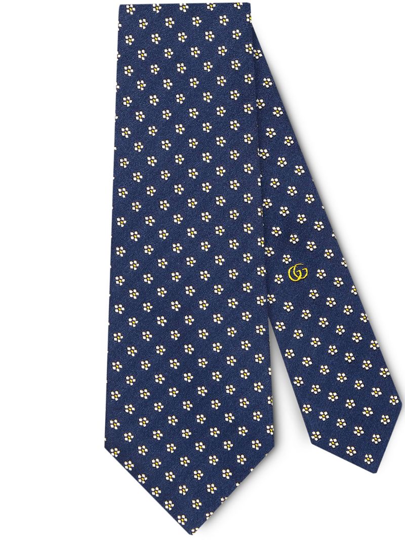 Gucci - Tiger underknot silk tie - men - Silk - One Size - Blue