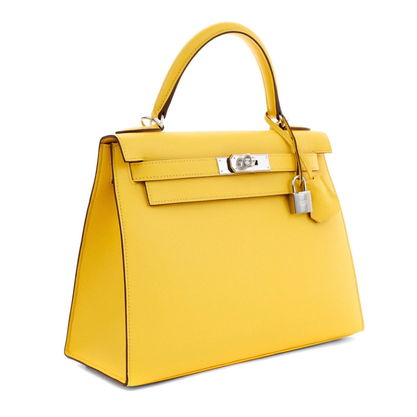 Hermes Jaune De Naples Epsom Sellier Kelly W Palladium Travel Bag