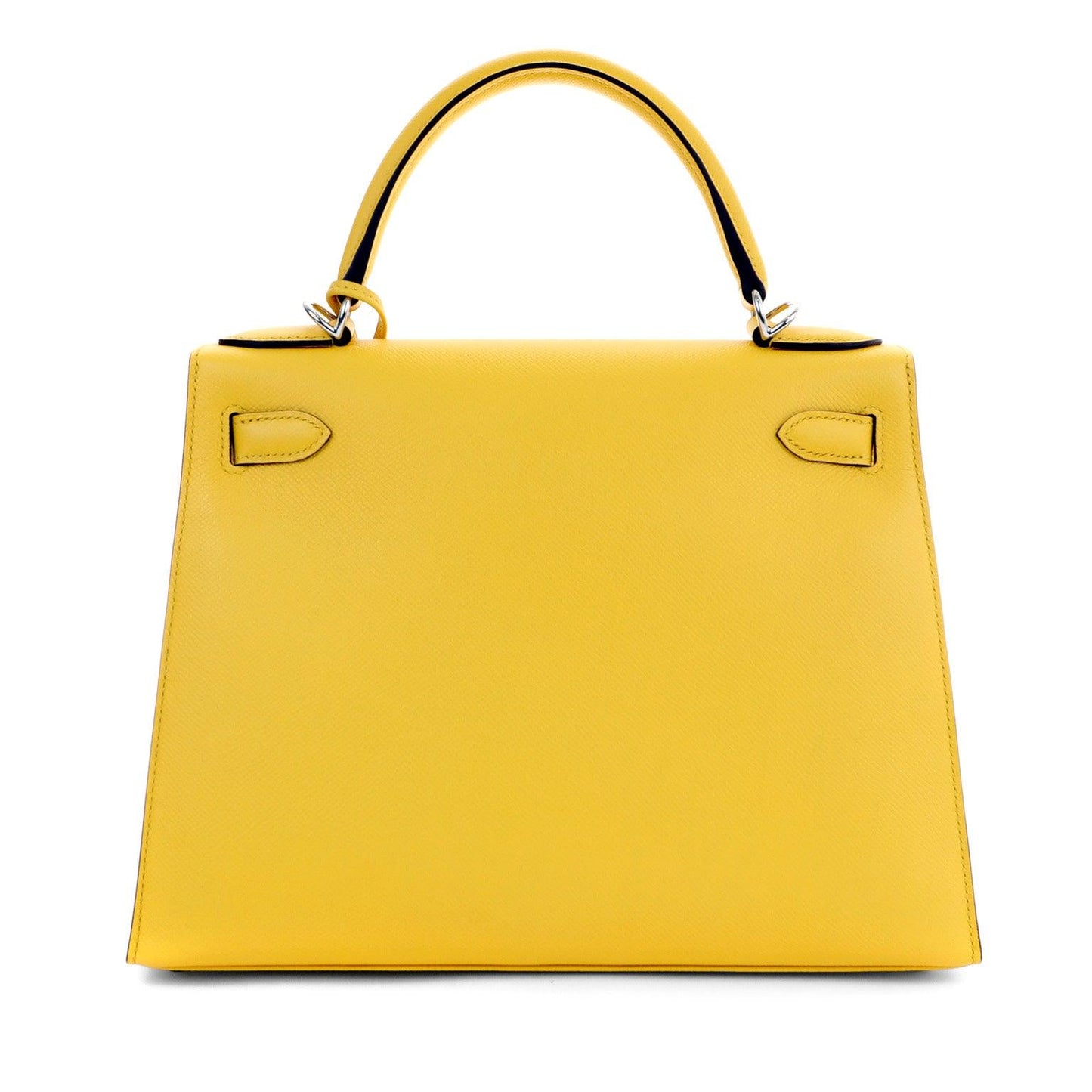 Hermes Jaune De Naples Epsom Sellier Kelly W Palladium Travel Bag