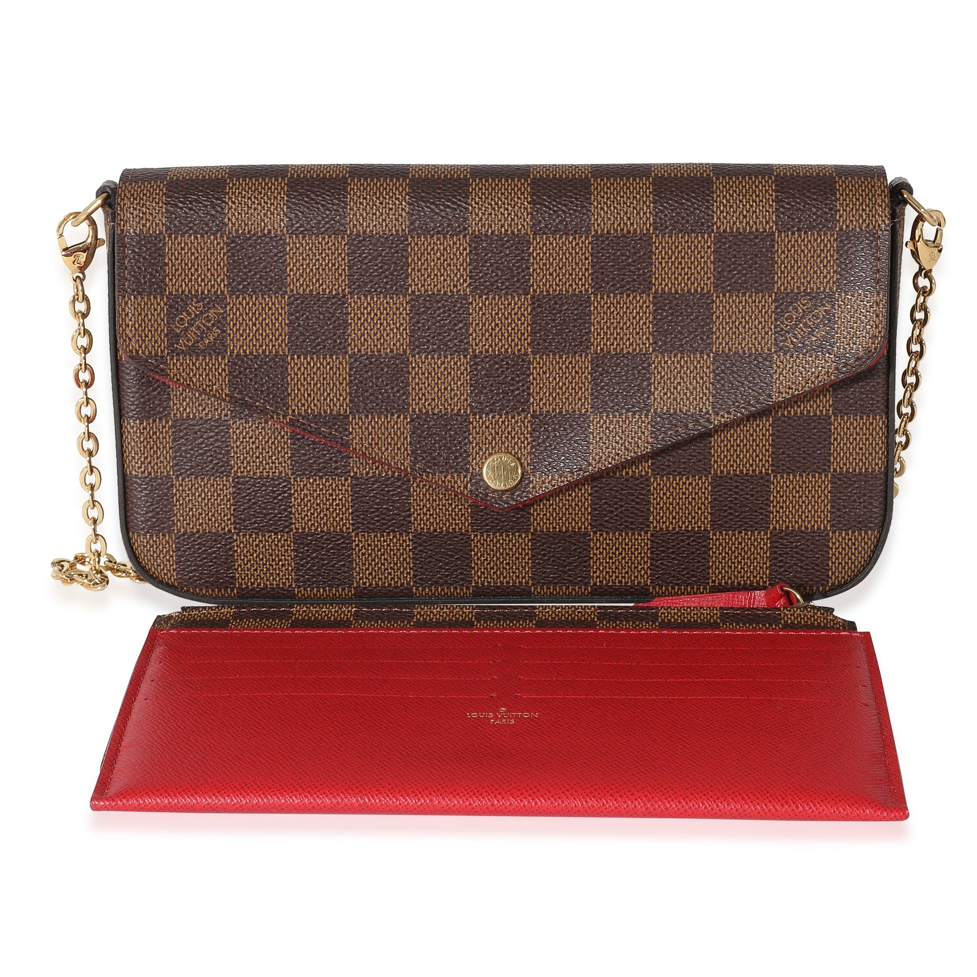 Louis Vuitton Cerise Damier Ebene Felicie Pochette Clutch Bag