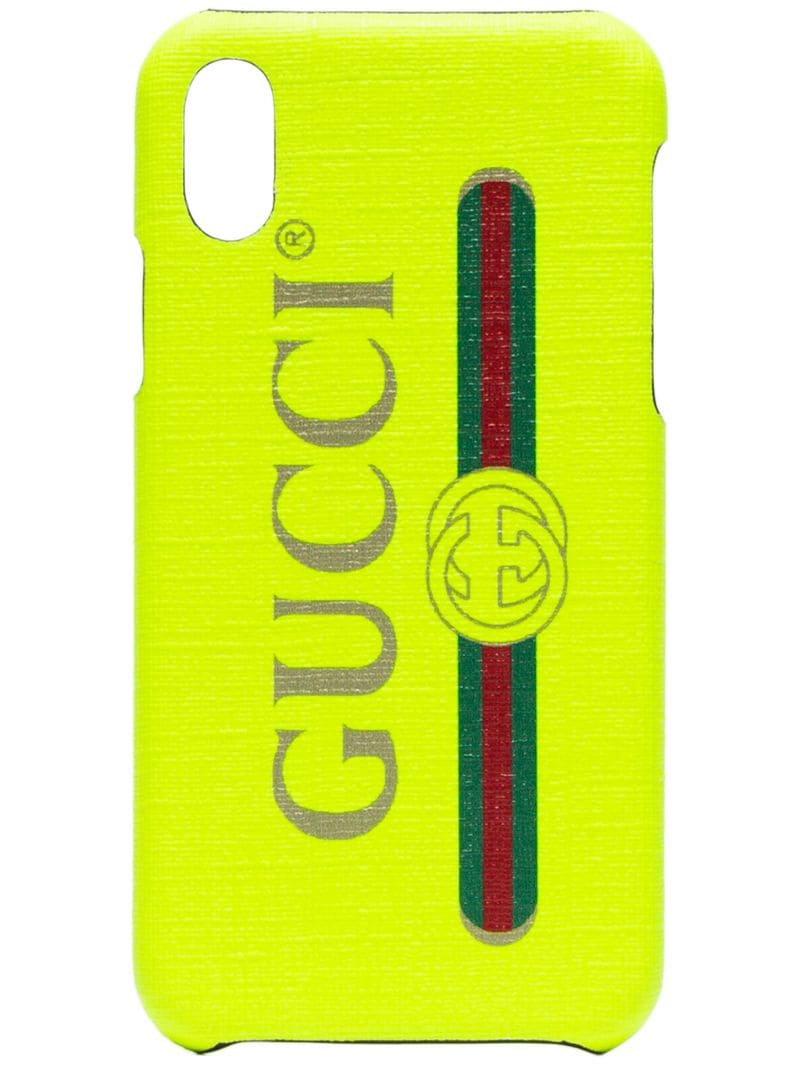 Gucci - Fluorescent yellow iPhone X case - women - PVC - One Size - yellow