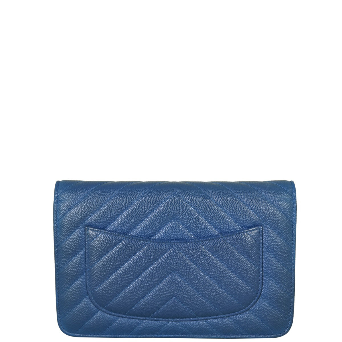 Chanel Classic Wallet on Chevron Handbag Blue Chain