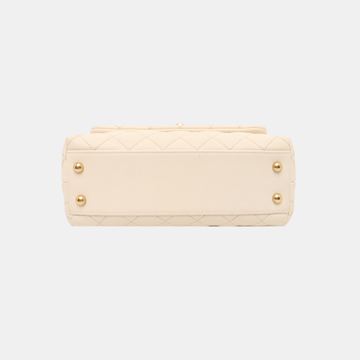 Chanel Coco Handle Caviar Hardware Gold Beige Small Leather Handbag