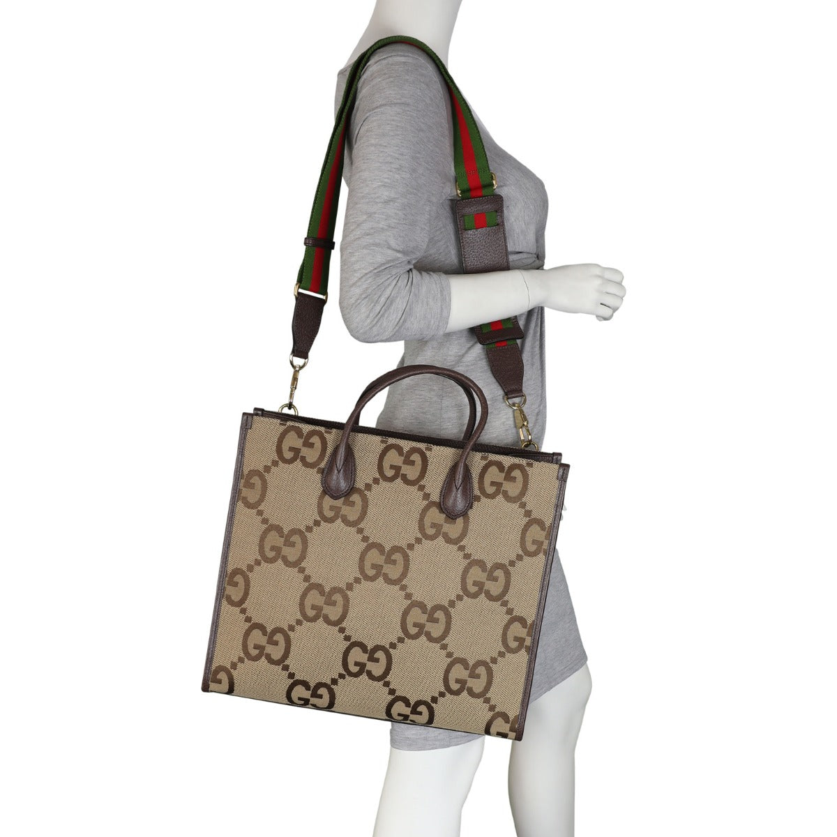 Gucci Jumbo GG Canvas Web Tote