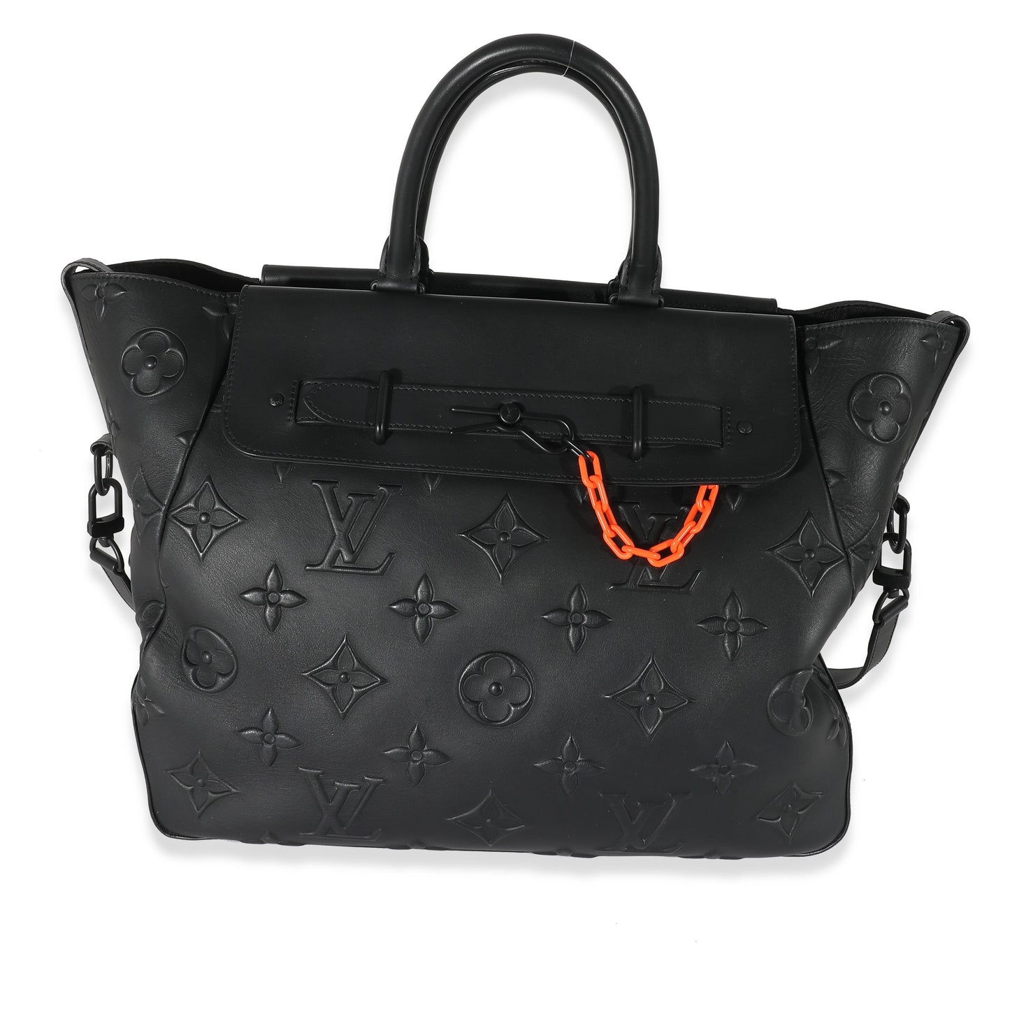 Louis Vuitton Cowhide Catwalk Steamer Monogram Black Tote Bag