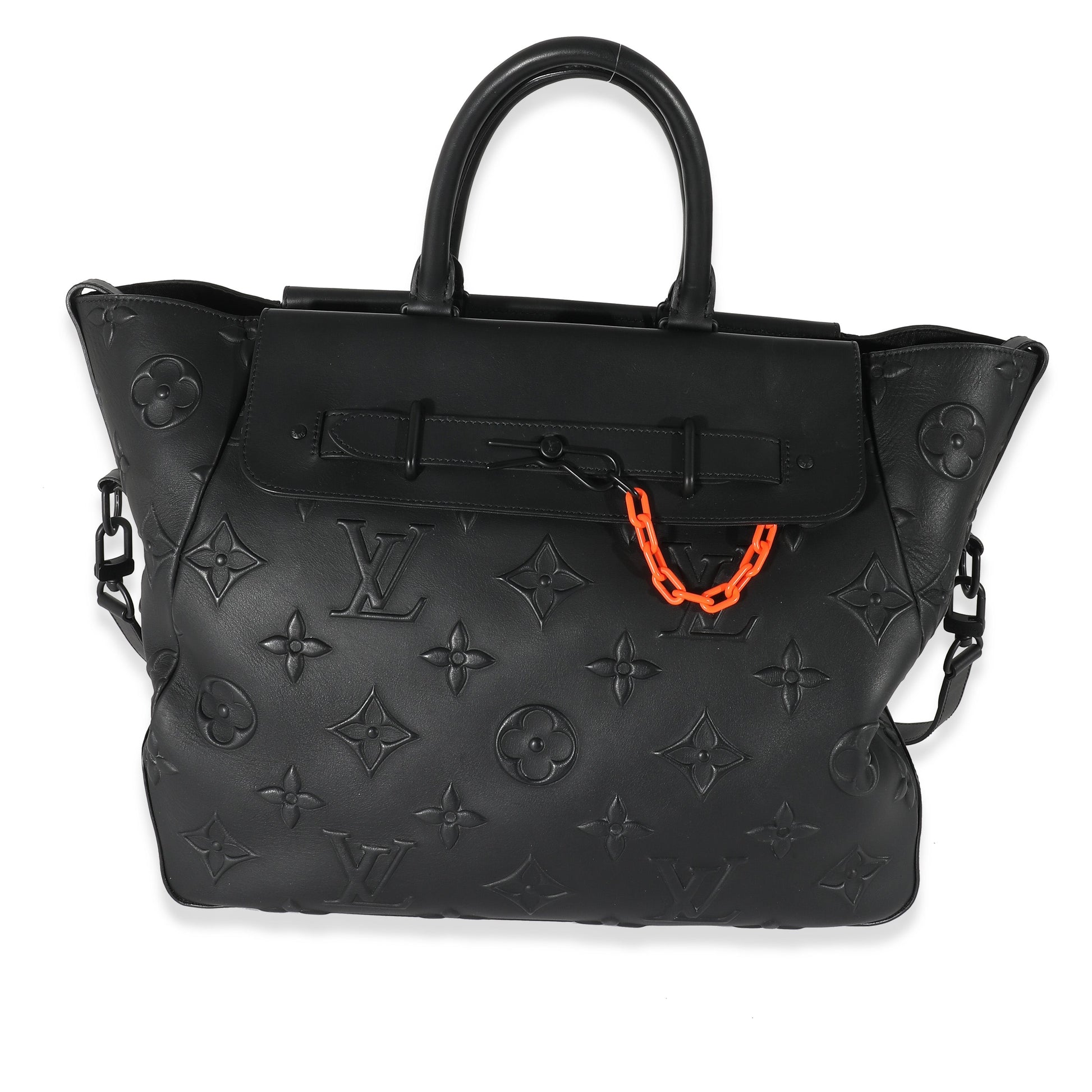 Louis Vuitton Cowhide Catwalk Steamer Monogram Black Tote Bag