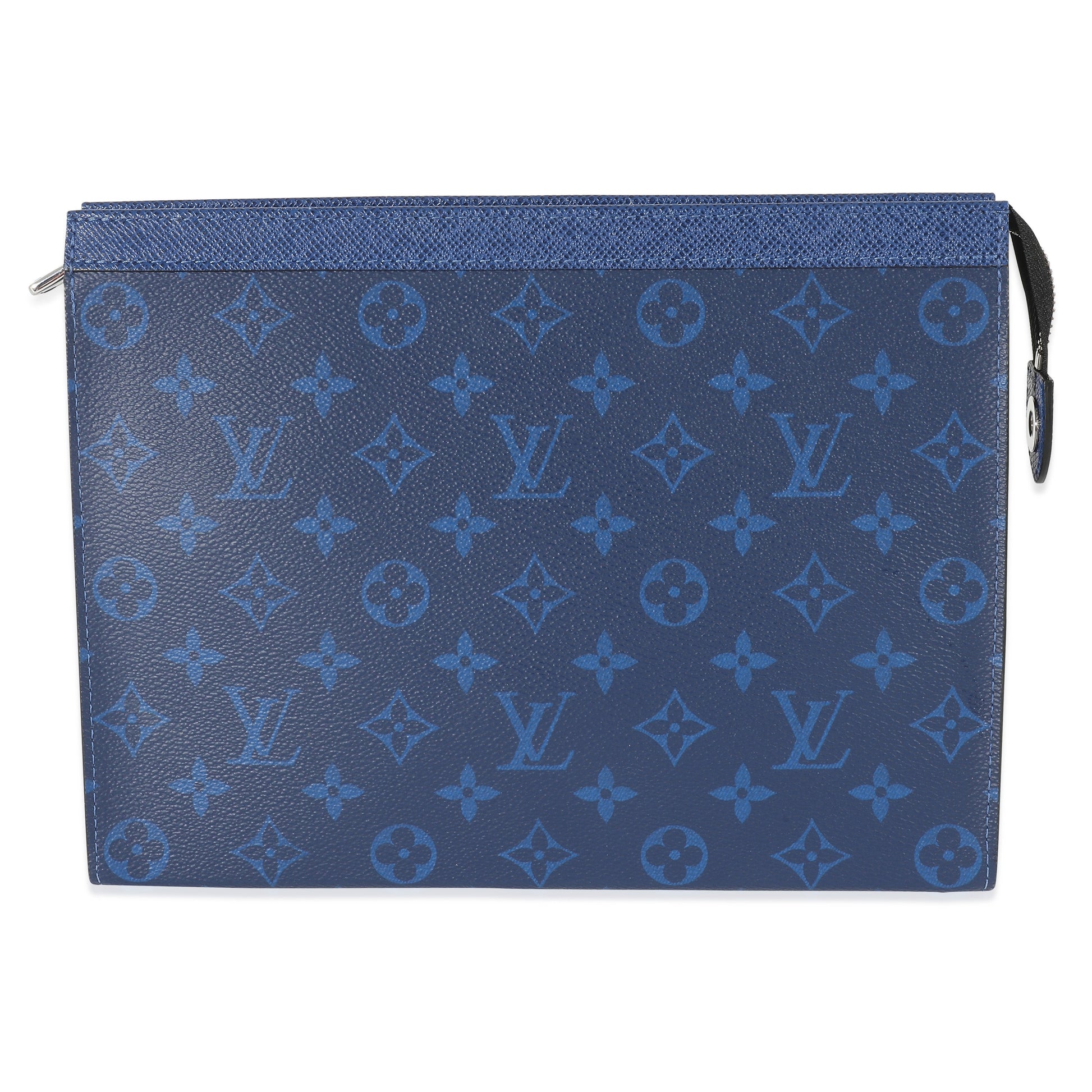 Louis Vuitton Taigarama Pochette Voyage MM Monogram Blue Clutch Bag