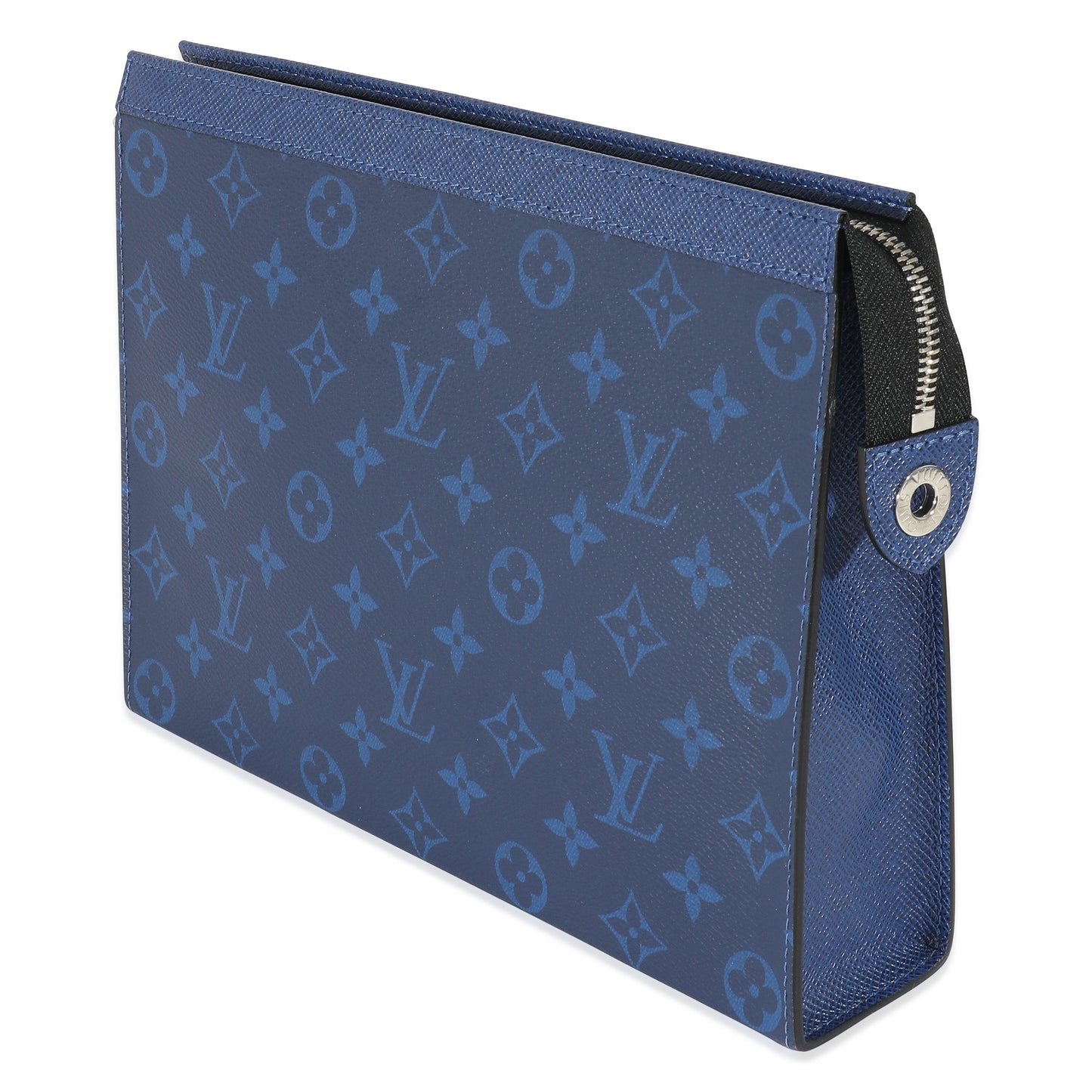 Louis Vuitton Taigarama Pochette Voyage MM Monogram Blue Clutch Bag