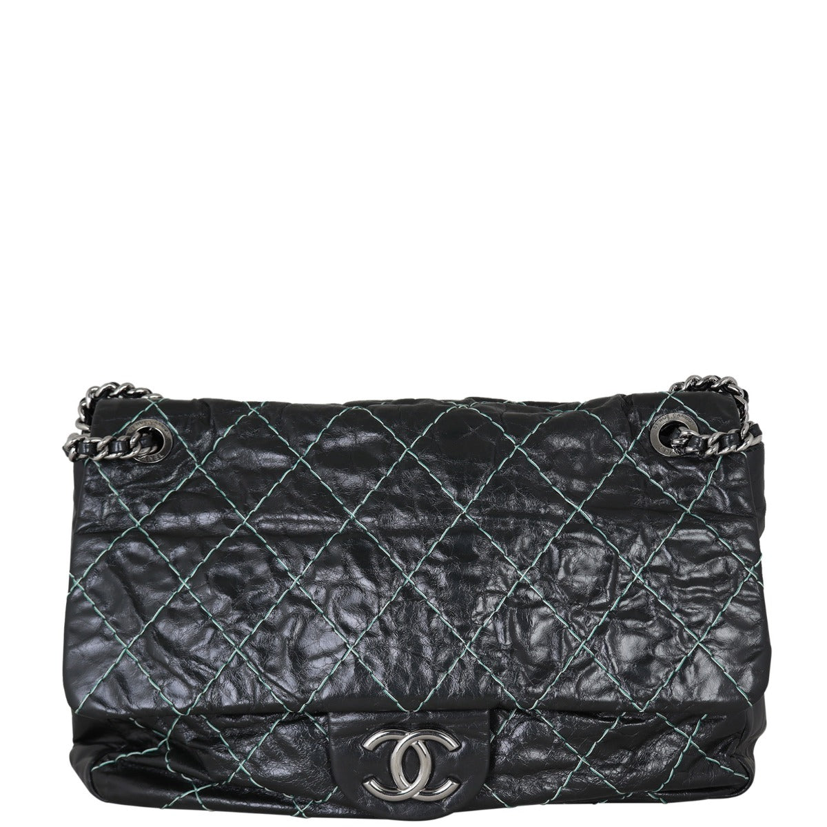 Chanel Double Stitch Jumbo Handbag Chain Flap