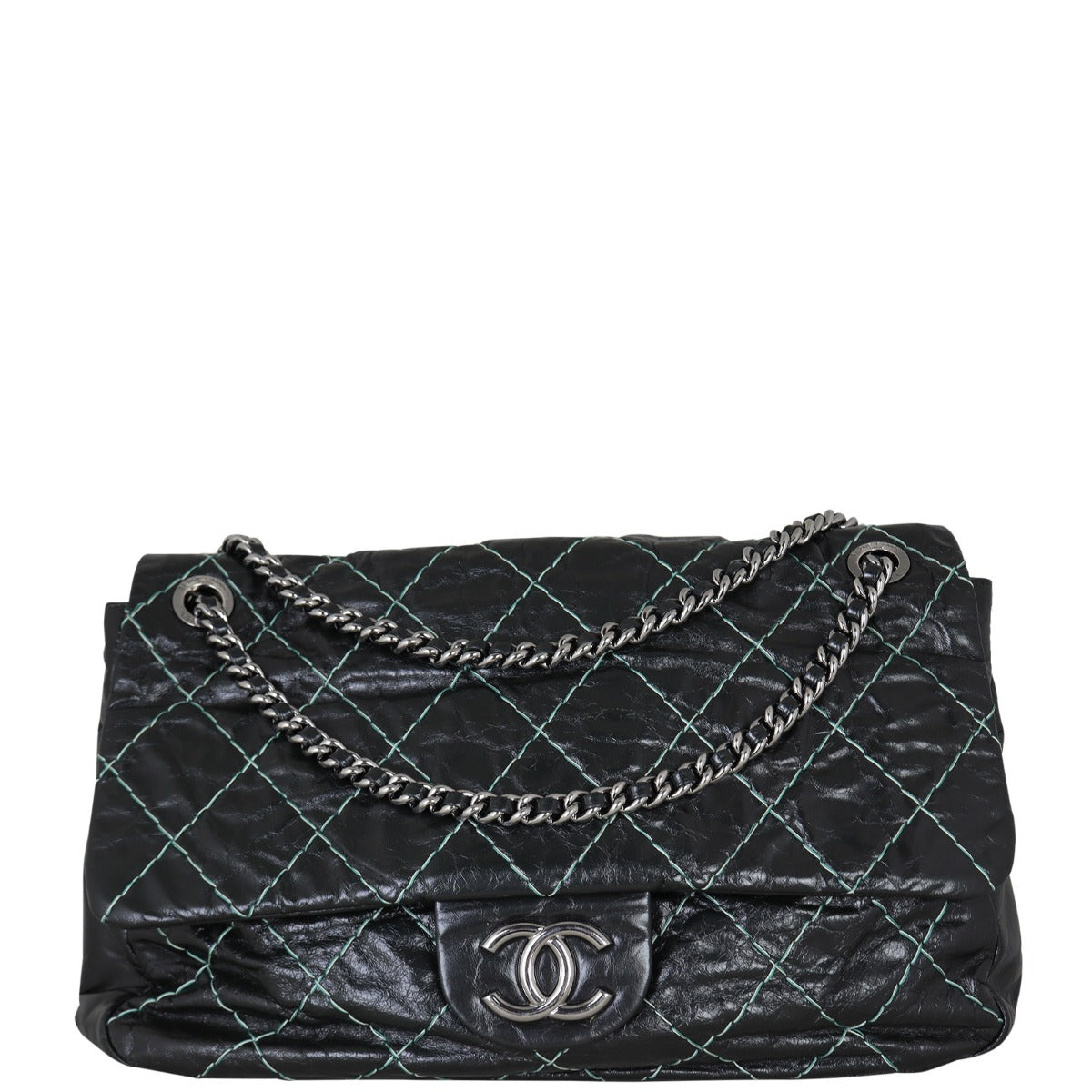 Chanel Double Stitch Jumbo Handbag Chain Flap