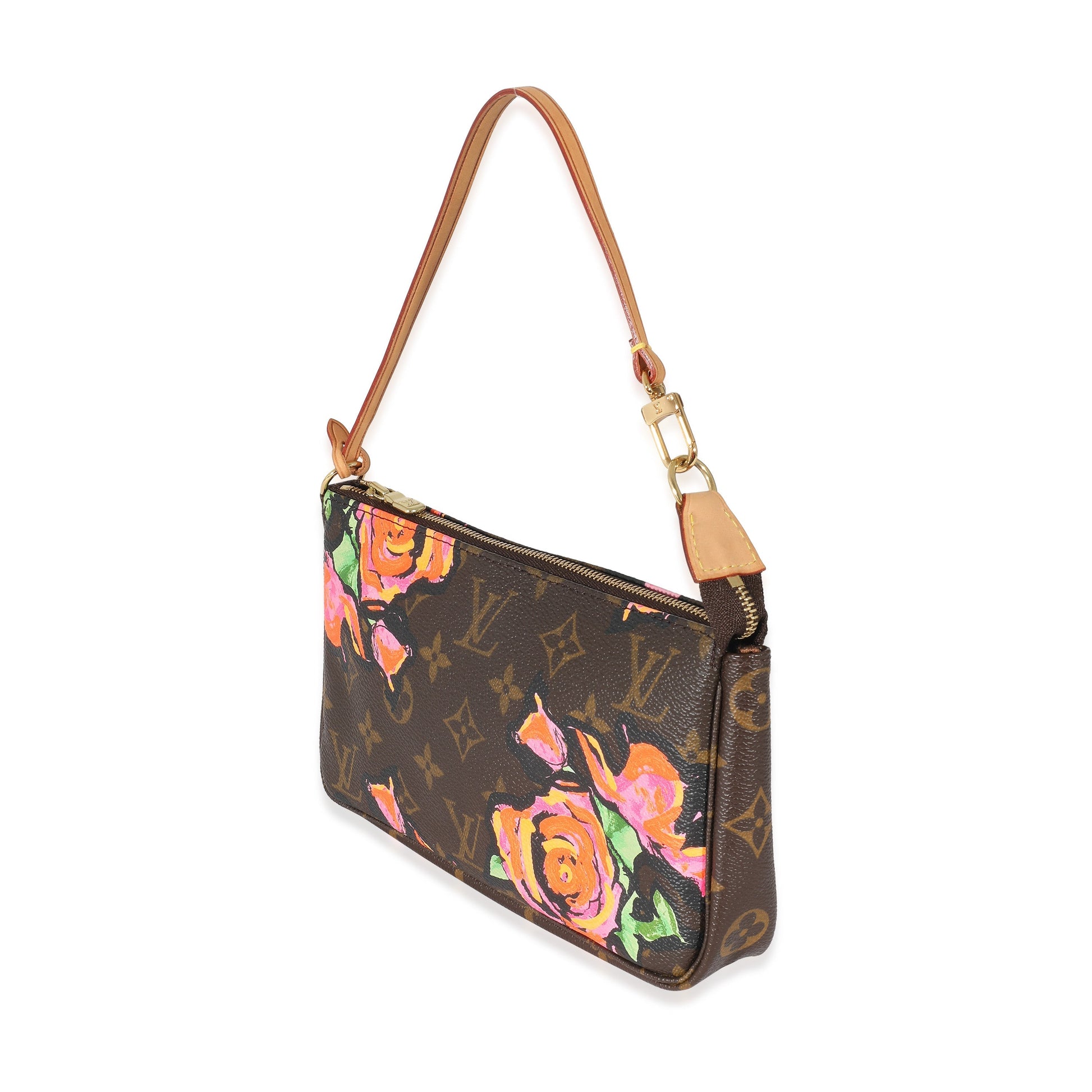 Louis Vuitton Roses Limited Edition Pochette Accessories Monogram Canvas Clutch Bag