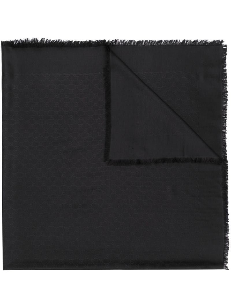 Gucci - GG monogram scarf - men - Wool/Silk - One Size - Black