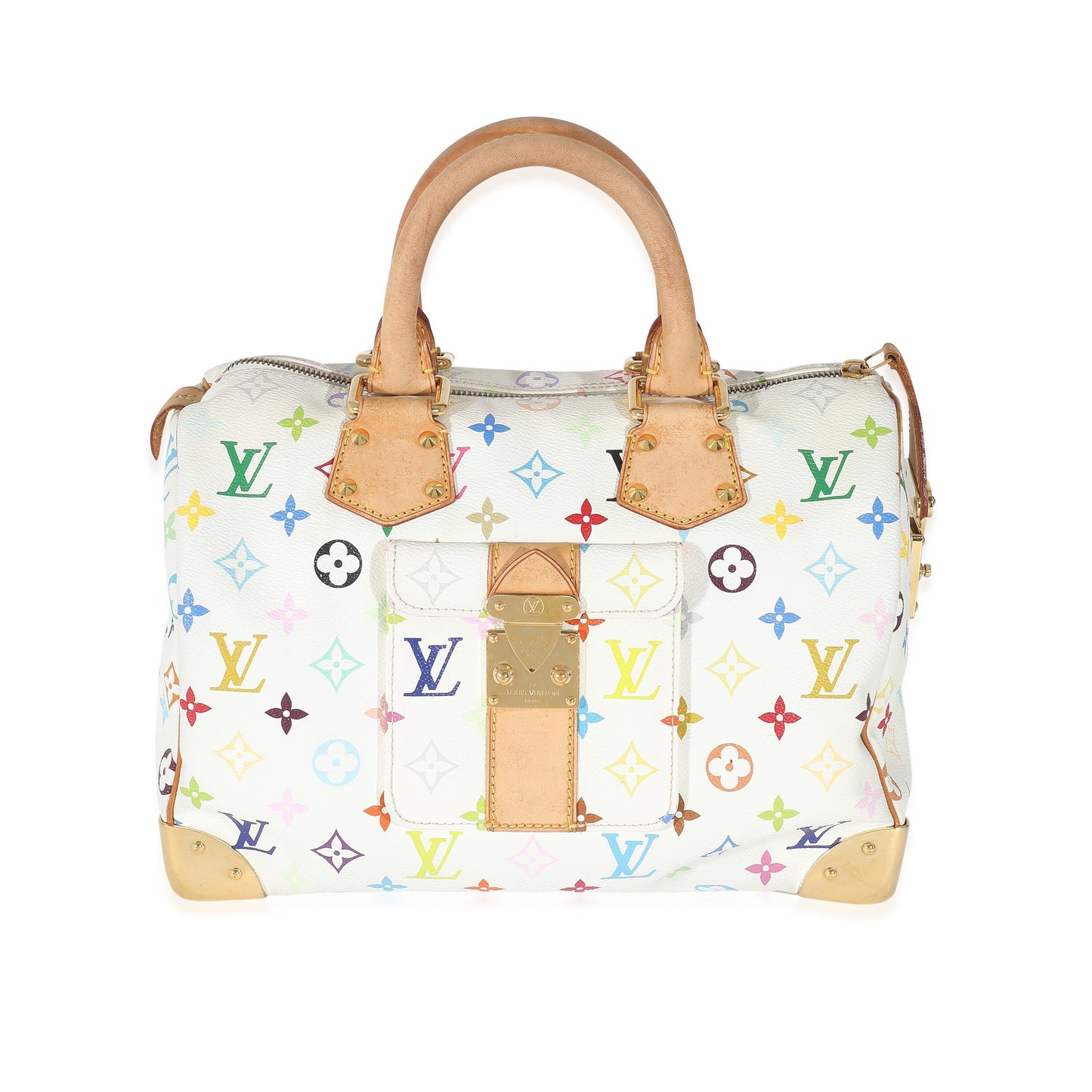 Louis Vuitton x Takashi Murakami Multicolore Speedy Monogram Canvas White Handbag