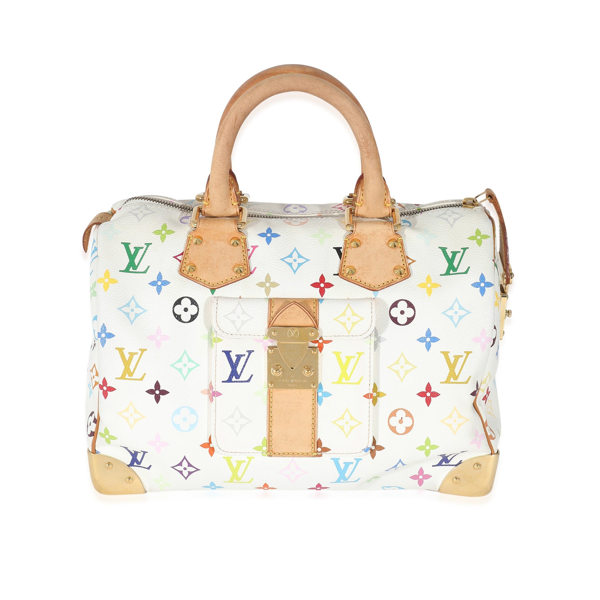 Louis Vuitton x Takashi Murakami Multicolore Speedy Monogram Canvas White Handbag