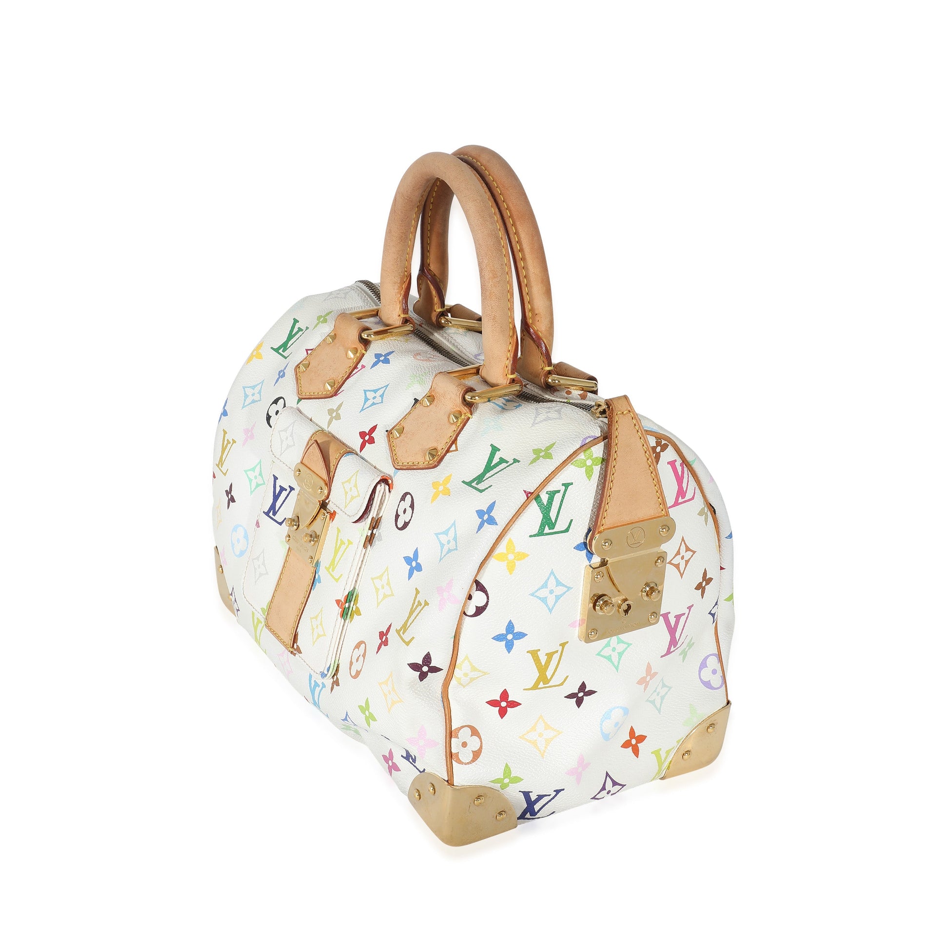 Louis Vuitton x Takashi Murakami Multicolore Speedy Monogram Canvas White Handbag