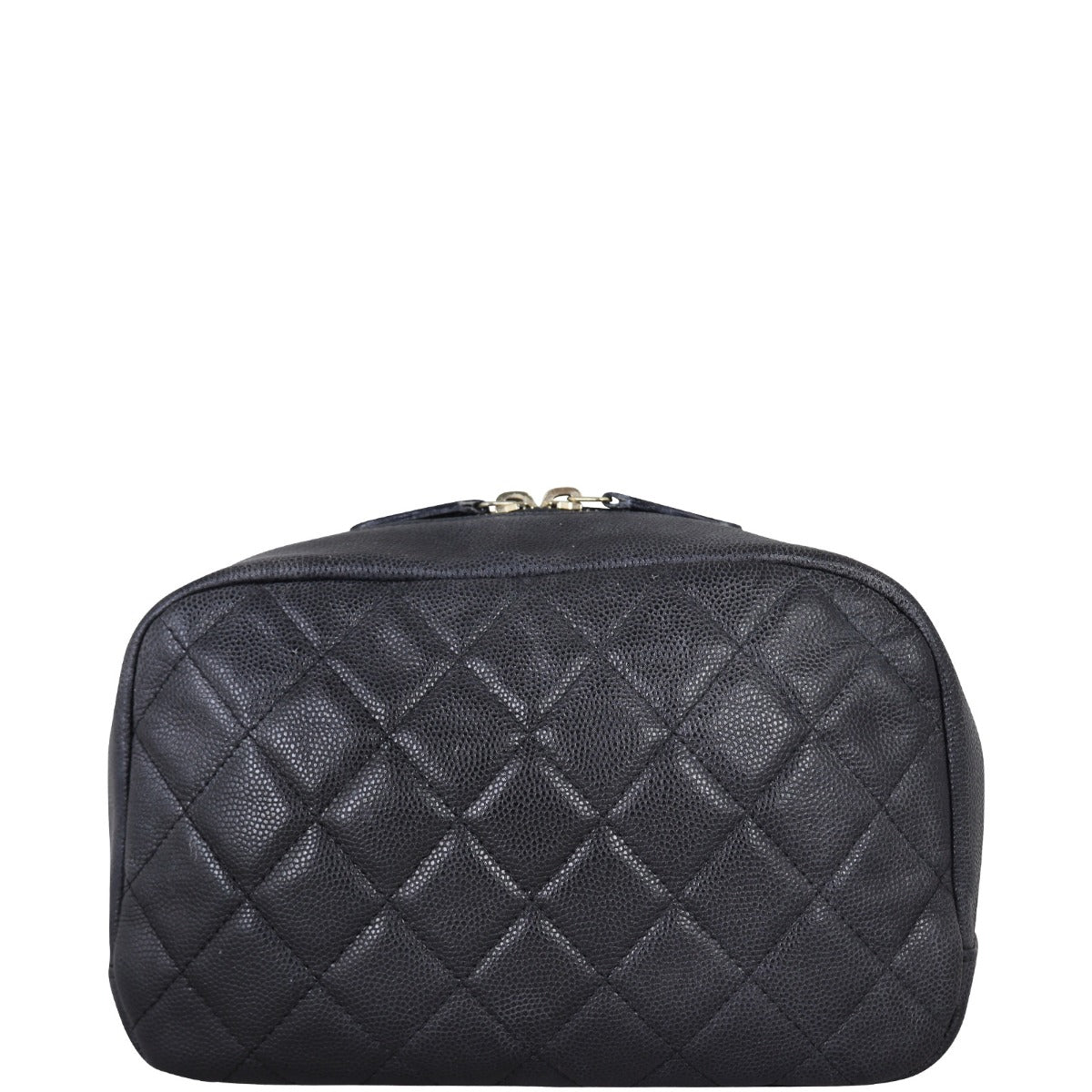 Chanel Cosmetic Case Diamond Handbag Quilted Black