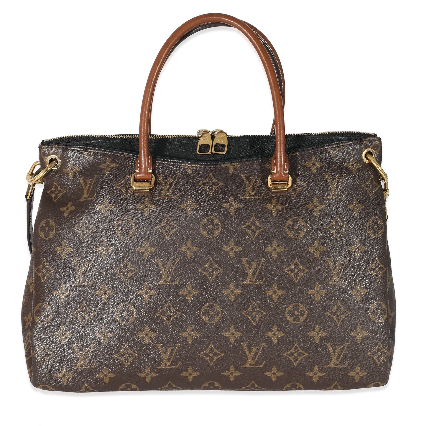 Louis Vuitton Pallas MM Monogram Canvas Black Handbag