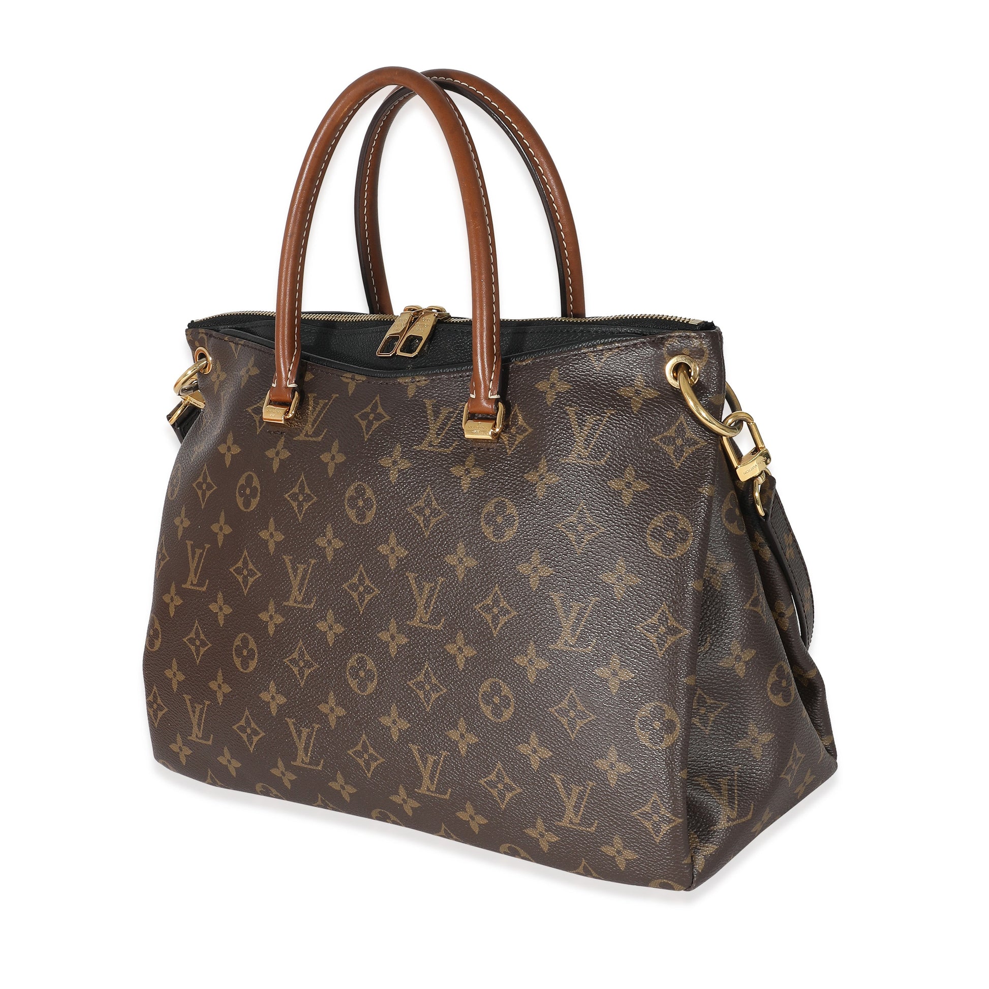 Louis Vuitton Pallas MM Monogram Canvas Black Handbag