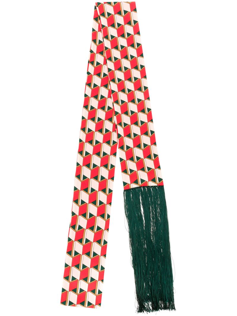 Gucci - geometric print scarf - women - Silk/Viscose - One Size - PINK
