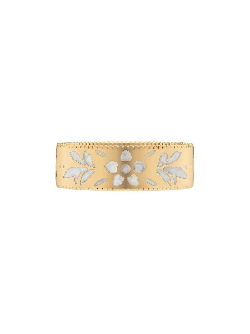 Gucci - Icon ring - women - Enamel/18kt Yellow Gold - 52 - GOLD
