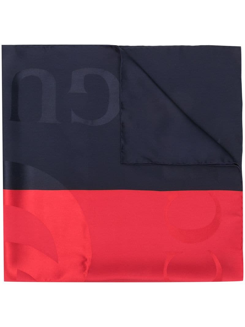 Gucci - logo print scarf - women - Silk - One Size - Blue