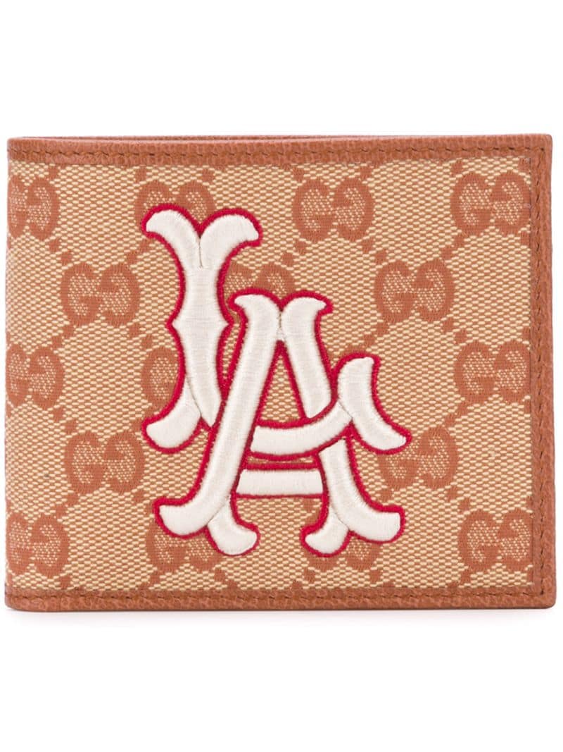 Gucci - wallet with LA Angels™ patch - men - Leather/Polyester - One Size - Brown