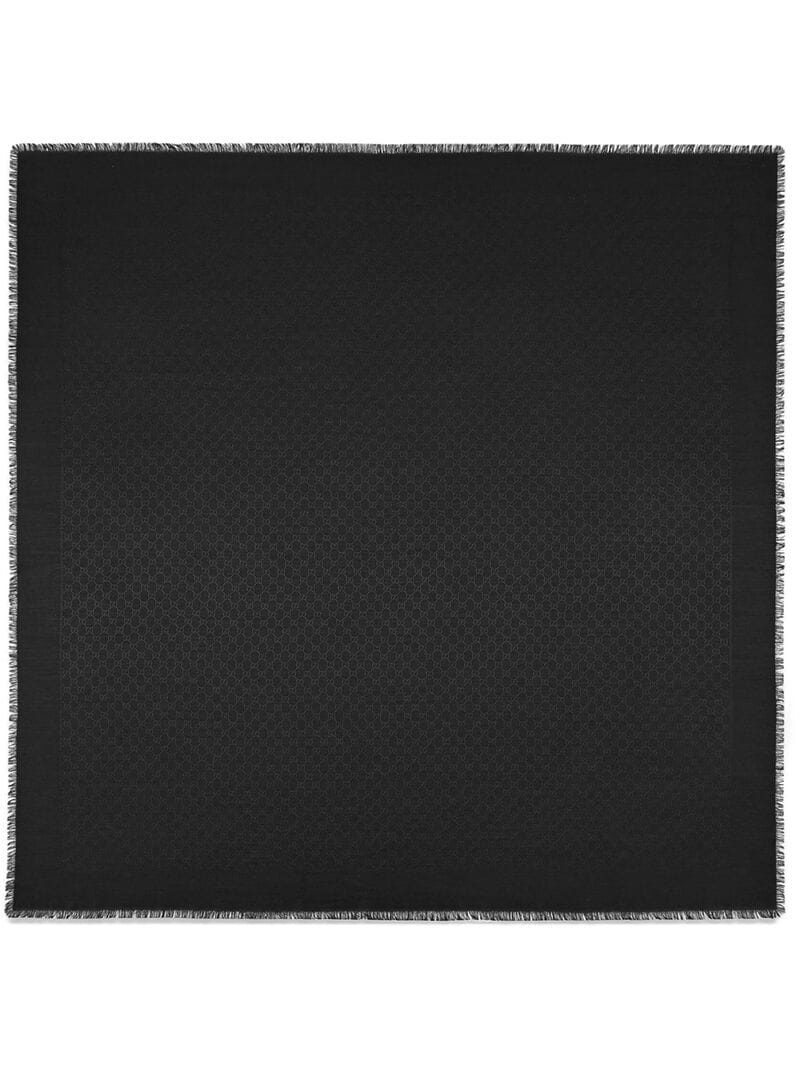 Gucci - Silk wool GG jacquard scarf - women - Wool/Silk - One Size - Black